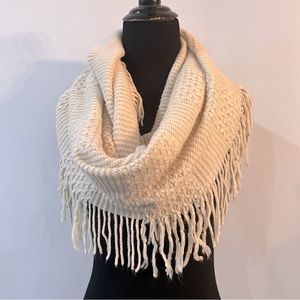 Fringe or Foe Beige Infinity Scarf